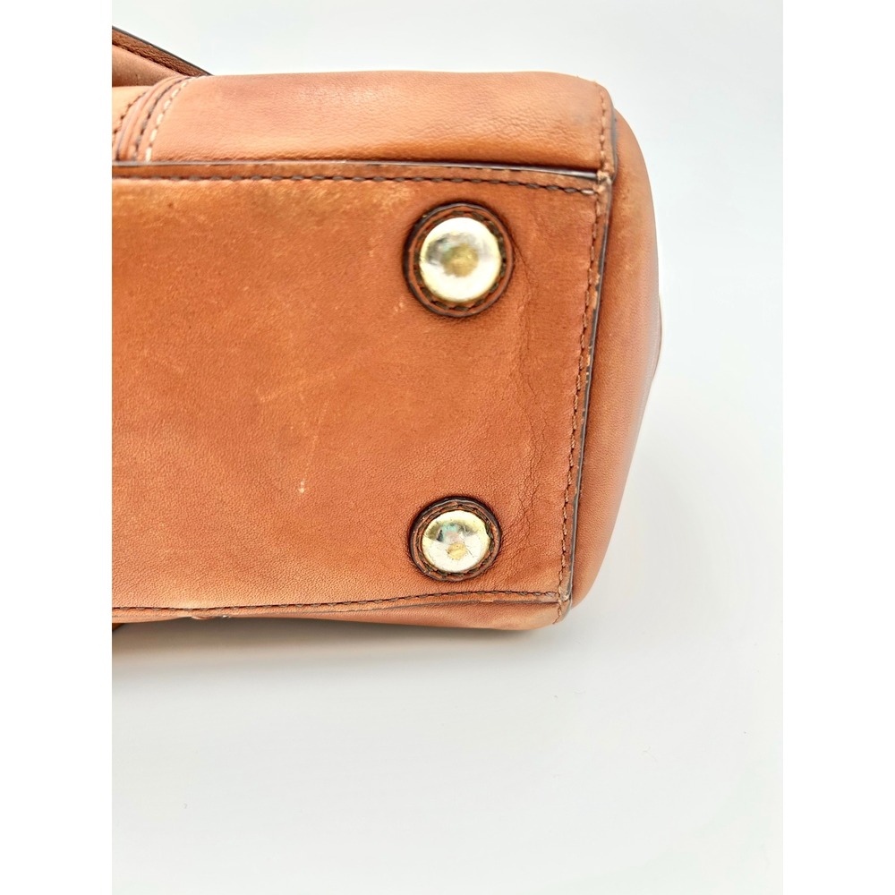 Vintage Coach Medium Hampton Leather Turnlock Carryall Satchel Acorn Brown 11047 - Picture 7 of 12